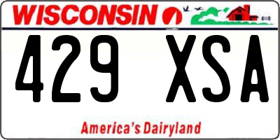 WI license plate 429XSA
