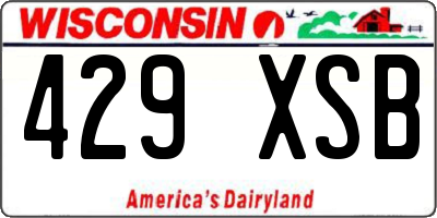 WI license plate 429XSB