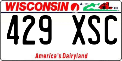 WI license plate 429XSC