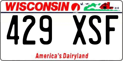 WI license plate 429XSF