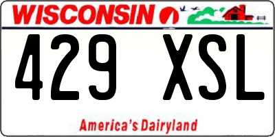 WI license plate 429XSL