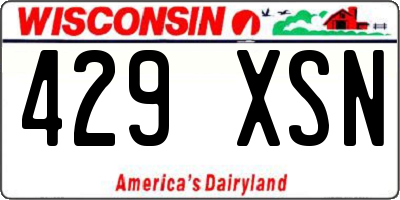 WI license plate 429XSN