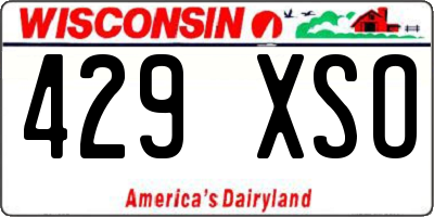 WI license plate 429XSO