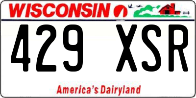 WI license plate 429XSR