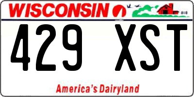WI license plate 429XST
