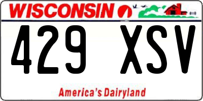 WI license plate 429XSV