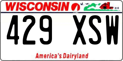 WI license plate 429XSW