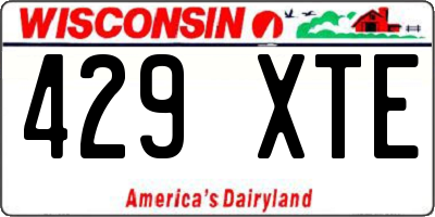 WI license plate 429XTE