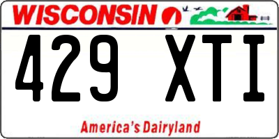 WI license plate 429XTI