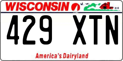 WI license plate 429XTN