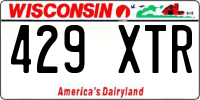 WI license plate 429XTR
