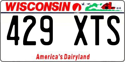 WI license plate 429XTS