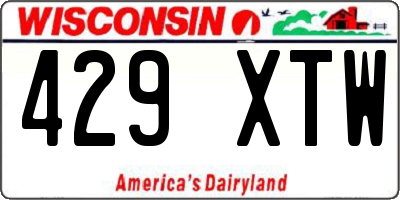 WI license plate 429XTW