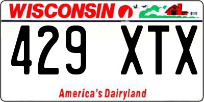 WI license plate 429XTX