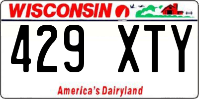 WI license plate 429XTY
