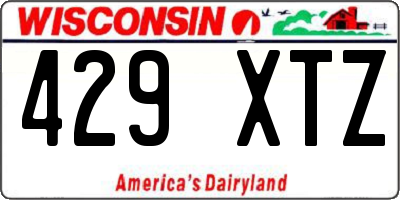 WI license plate 429XTZ