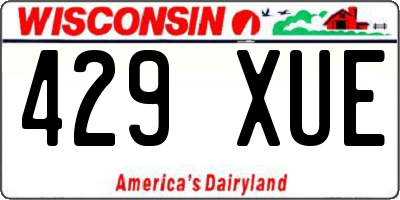 WI license plate 429XUE