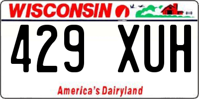 WI license plate 429XUH