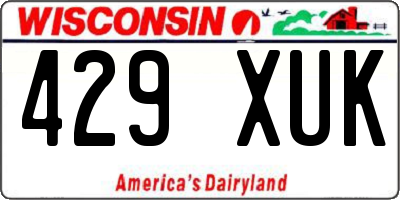 WI license plate 429XUK