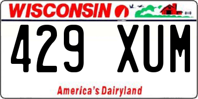 WI license plate 429XUM