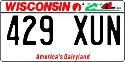 WI license plate 429XUN