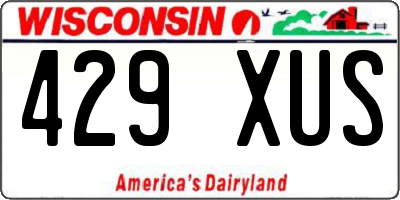 WI license plate 429XUS