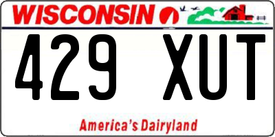 WI license plate 429XUT