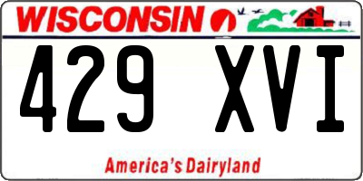 WI license plate 429XVI
