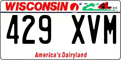 WI license plate 429XVM