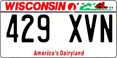 WI license plate 429XVN