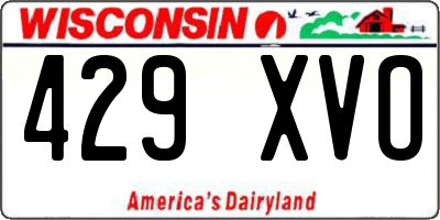 WI license plate 429XVO