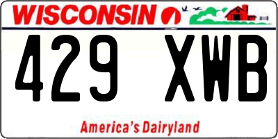 WI license plate 429XWB