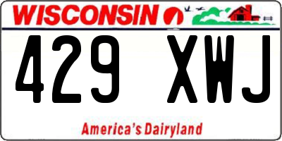WI license plate 429XWJ