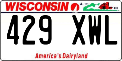 WI license plate 429XWL