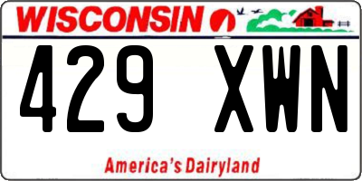 WI license plate 429XWN