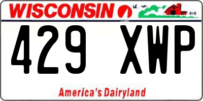 WI license plate 429XWP