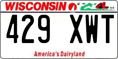 WI license plate 429XWT