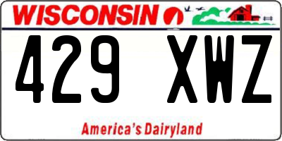 WI license plate 429XWZ