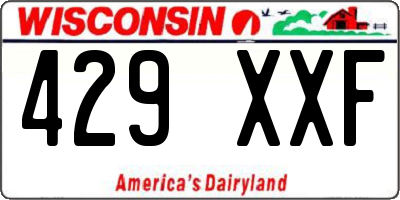 WI license plate 429XXF