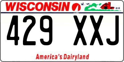 WI license plate 429XXJ