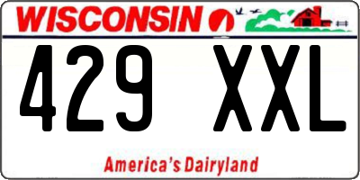 WI license plate 429XXL