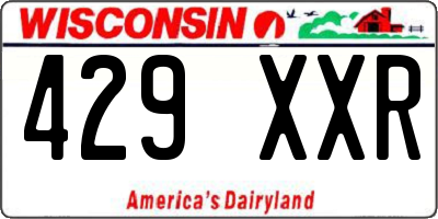 WI license plate 429XXR