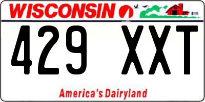 WI license plate 429XXT