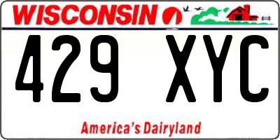 WI license plate 429XYC