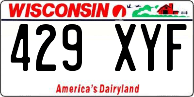WI license plate 429XYF