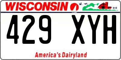 WI license plate 429XYH