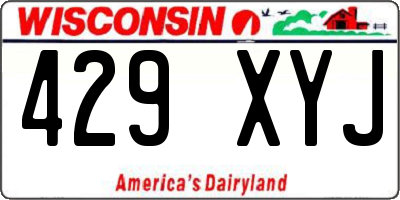 WI license plate 429XYJ
