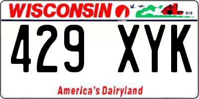 WI license plate 429XYK