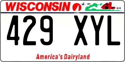WI license plate 429XYL
