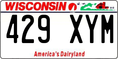 WI license plate 429XYM